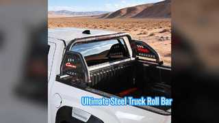 Peningkatan Roll Bar Truk Pickup Baja Hitam Matte Universal